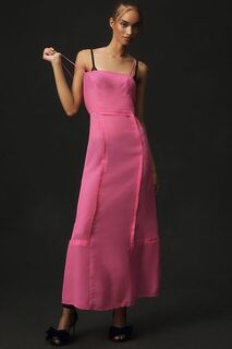 Платье миди Anthropologie со вставками, розовый