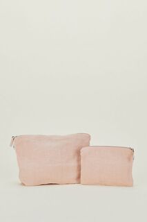 Клатч Anthropologie Hawkins New York льняной на молнии, розовый