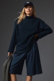 Пуловер-туника Maeve с воротником-воронкой, темно-синий