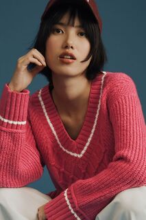 Пуловер Maeve Tillie с V-образным вырезом, розовый