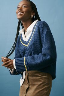 Пуловер Maeve Tillie с V-образным вырезом, синий