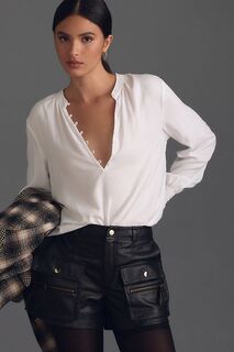 Рубашка на пуговицах Cloth &amp; Stone с v-образным вырезом, белый