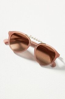Солнцезащитные очки Lele Sadoughi Courtside с жемчугом, розовый