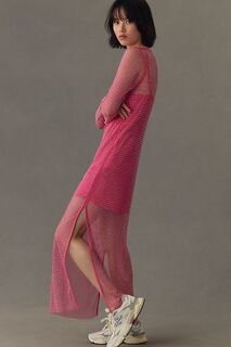 Платье-миди сетчатое Sunday in Brooklyn с блестками, розовый