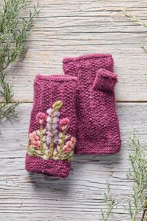 Перчатки шерстяные без пальцев Meadow Terrain на флисовой подкладке, розово-красный