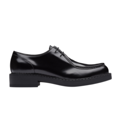 Кожаные туфли на шнуровке Prada, черный