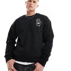 Свитшот Jack &amp; Jones Oversized Crew Neck, черный