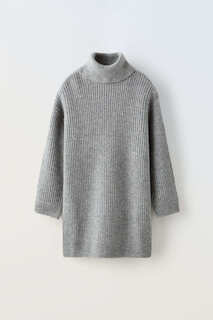 Платье для девочки Zara 100% Wool, серый
