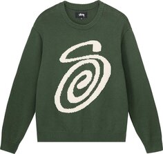 Свитер Stussy Curly S Sweater &apos;Green&apos;, зеленый