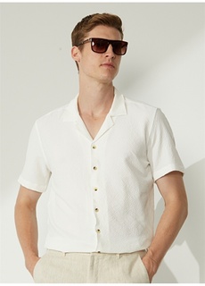 Белая мужская рубашка с коротким рукавом Altınyıldız Classic