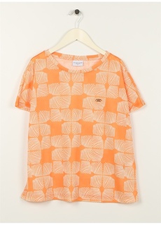 Оранжевая женская футболка с круглым вырезом U.S. Polo Assn.
