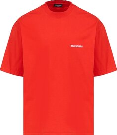 Футболка Balenciaga Medium Fit T-Shirt &apos;Bright Red/White&apos;, красный
