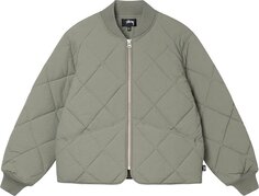 Куртка Stussy Dice Quilted Liner Jacket &apos;Olive&apos;, зеленый