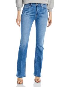 Расклешенные джинсы Laurel Canyon с высокой посадкой в ​​цвете Bellflower Состаренные PAIGE