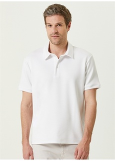 Белая мужская футболка с воротником поло Network