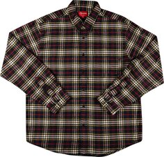 Рубашка Supreme Tartan Flannel Shirt &apos;Black&apos;, черный