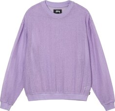 Лонгслив Stussy Cotton Mesh Long-Sleeve Crew &apos;Lavender&apos;, фиолетовый