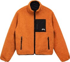 Куртка Stussy 8 Ball Sherpa Jacket &apos;Orange&apos;, оранжевый