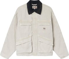 Куртка Stussy Washed Canvas Shop Jacket &apos;Bone&apos;, кремовый