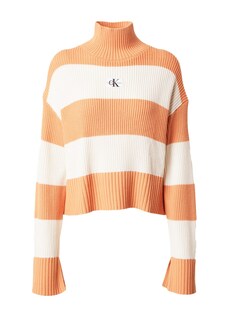 Свитер Calvin Klein, оранжевый/белый