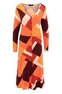 Платье Selected, пестрый коричневый/пятнистый оранжевый
