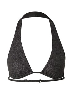 Треугольный топ бикини Calvin Klein, черное серебро