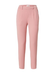 Узкие брюки со складками спереди Object LISA, розовый