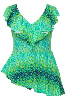 Треугольное платье-купальник Ulla Popken, зеленый