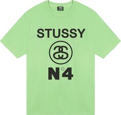 Футболка Stussy No.4 Pigment Dyed Tee &apos;Green&apos;, зеленый