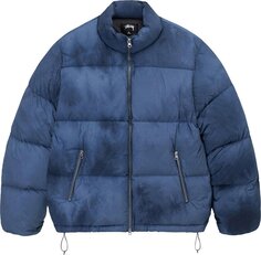 Пуховик Stussy Recycled Nylon Down Puffer &apos;Washed Navy&apos;, синий