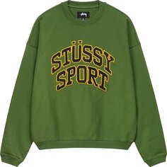 Толстовка Stussy Relaxed Oversized Crew &apos;Green&apos;, зеленый