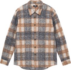 Рубашка Stussy Plaid Knit Shirt &apos;Navy&apos;, синий