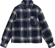 Рубашка Stussy Shadow Plaid Sherpa Zip Shirt &apos;Blue&apos;, синий