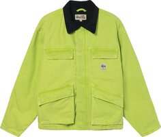 Куртка Stussy Washed Canvas Shop Jacket &apos;Lime&apos;, зеленый