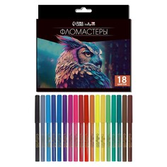 Фломастеры 18 цветов, top calligrata, в картонной коробке