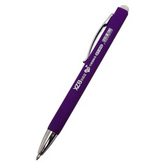 Ручка шариковая стираемые чернила 0,8 мм, автоматическая, стержень синий, прорезиненый квадратный фиолетовый корпус NO Brand