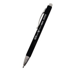 Ручка шариковая стираемые чернила 0,8 мм, автоматическая, стержень синий, прорезиненый квадратный черный корпус NO Brand