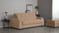 Прямой диван Domo Pro с накладкой цвет Ясень, стежка ромб Аскона