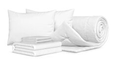 Комплект Одеяло Beat + 2 Подушки Sky + Комплект постельного белья Comfort Cotton, цвет: Белый Аскона