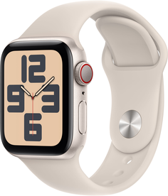 Apple Watch SE 2023 GPS (корпус - сияющая звезда, 44mm ремешок Sport Band сияющая звезда, размер S/M)