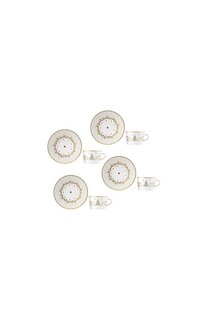Набор Noel Blanc из четырех чайных чашек с блюдцами Bernardaud