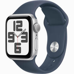 Смарт-часы Apple Watch SE 40 мм 2023 серебристый, S/M спортивный ремешок