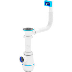 Сифон для кухонной мойки АНИ пласт Грот с решеткой D70 и переливом (A0140S)