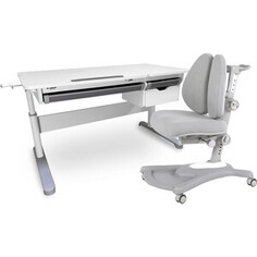 Комплект FunDesk Парта Grande grey + кресло Fortuna grey