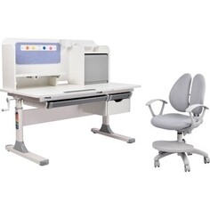 FunDesk Комплект парта Camellia grey + кресло Fresco grey