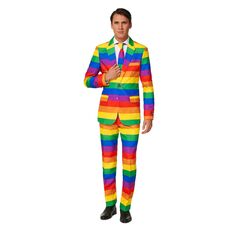 Мужской костюм Suitmeister Slim-Fit Rainbow Pride, мультикор
