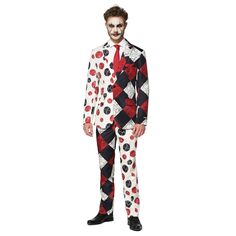 Мужской костюм клоуна Suitmeister на Хэллоуин, красный