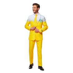 Мужской костюм с галстуком Suitmeister Premium для пивной вечеринки, желтый