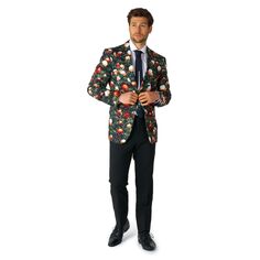 Мужской костюм и галстук в современном стиле OppoSuits Shine Pine Metallic Christmas Tree