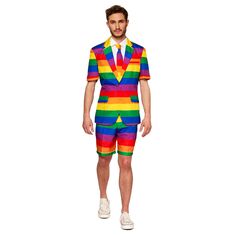 Мужской летний костюм и галстук Suitmeister Rainbow, мультикор